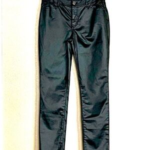 NWT Conrad C Collection Coated Twill Black Jeans Stretch 8 Urban Chic Edgy